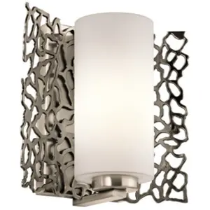 KICHLER Couleur d'argent du mur 1XE27 h: 23.5 l: 14 b: 19,1 pas cher