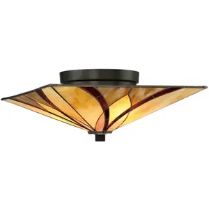 QUOIZEL Plafonnier Asheville 2XE27 H: 16.7 L: 38.1 B: 38.1Vendu pargalaxus