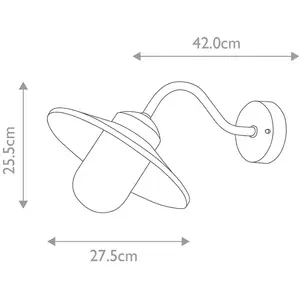 Comparateur de prix : Lampe murale Klampenborg E27 40W IP44 en acier inoxydable, verre transparent Blanc l: 42 cm b: 27,5 cm Ø27,5 cm