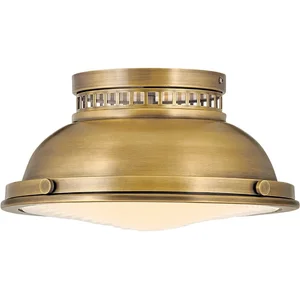 HINKLEY Plafond Amelia E27 2x40w en laiton en acier, verre h: 17 cm b: 32,3 cm pas cher