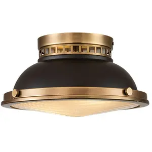HINKLEY Plafond Amelia E27 2x40w Bronze en acier, verre h: 17 cm b: 32,3 cm Dimmable pas cher