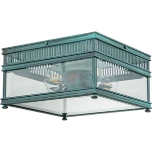 ELSTEAD Plafonnier holborn E27 2x60W IP44 Laiton massif vert-de-gris, ...