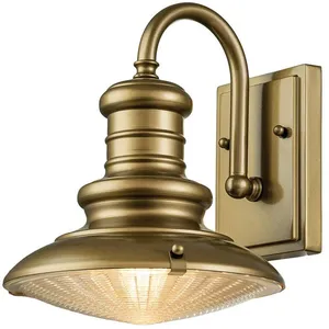 Comparateur de prix : FEISS Lampe murale Redding Station E27 1x40w en laiton en aluminium âgé peint, verre h: 24,6 cm b: 22,9 cm