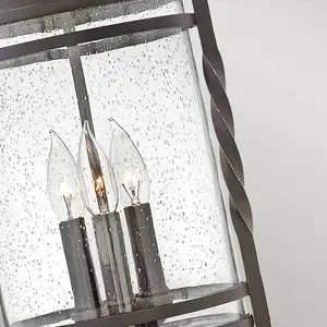 HINKLEY Lampe suspendue casa E14 40W IP44 Aluminium, verre en verre Altschwarz b: 30.1cm Ø30.1cm Hauteur dimmable réglable pas cher