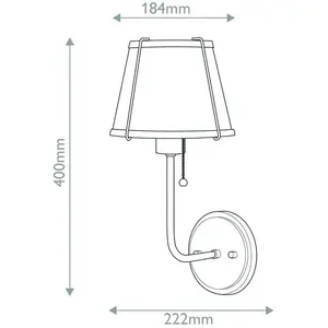 Hinkley LED Wandlamp Clarke | 1X E27 Max 40W | Warm Brass & Black Stee...