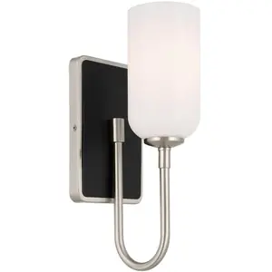Kichler LED Wandlamp Solia | 1X E27 Max 3W | Brushed Nickel & Black pas cher