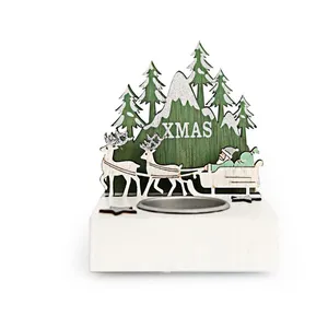 HEART OF THE HOME Photophore de Noël Forest Tradi - 1 Bougie - Vert pas cher