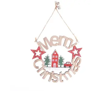 HEART OF THE HOME Décoration de Noël en bois Xmas Tradi - Beige - Diam. 15 cm pas cher