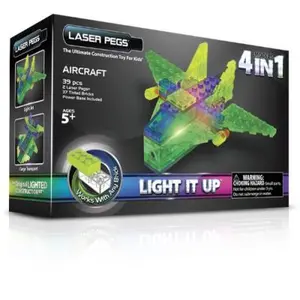 Laser pegs - jolzairc4-00000 - power block - 4 en 1 - aircraft - 39 pièces pas cher