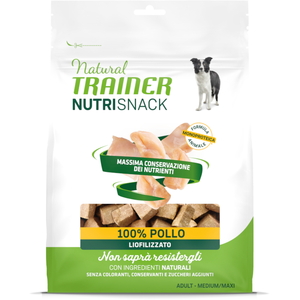 Paquet économique 6x50g Natural Trainer Nutri Snack morceaux lyophilisés Adult poulet snacks pour chiens pas cher