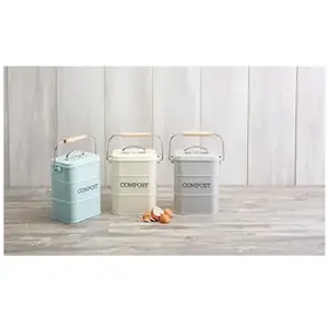 Kitchen Craft Living Nostalgia Poubelle À Compost En Acier Bleu Vintage 3 L 5942 pas cher