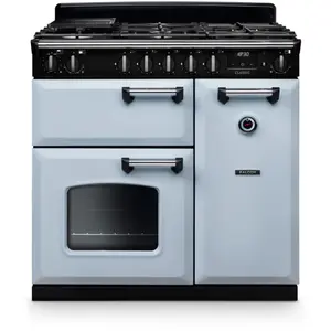 Piano de cuisson gaz FALCON NGC TAB GAZ 90 CM BLEU PASTEL CHROME pas cher