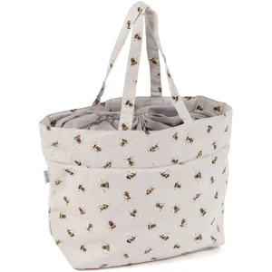 Sac de rangement à cordon motif Abeille - 18x32x34cm - Hobby Gift(...) - Ecru pas cher