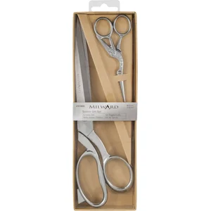 Milward Set Stoffenschaar (25,5cm) & Borduurschaar (11,5cm) Silver