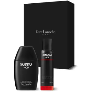 Guy Laroche Drakkar Noir Giftset voor Men 100ml EDT + 150ml Deodorant Spray pas cher