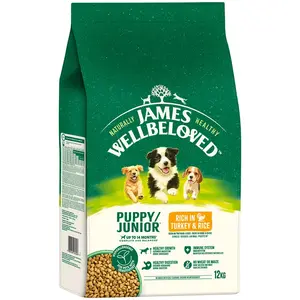James Wellbeloved Junior Hypoallergenic dinde, riz pour chien - 12 kg pas cher