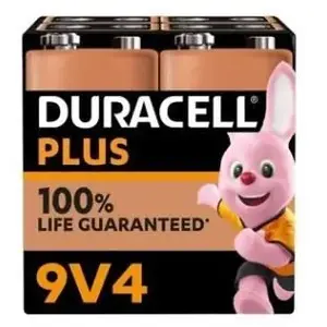 Duracell MN1604 Plus 9V batterij (blok) Alkaline 9 V 4 stuk(s)