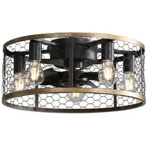 Tanant - Ventilateur de plafond industriel encastrable de 50 cm avec 7... pas cher