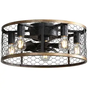 EIFSON Ventilateur de Plafond Cage Industriel 50cm, avec 7 Pales abs, ... pas cher