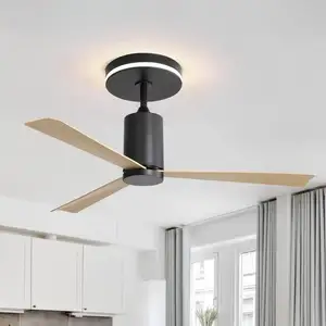 EIFSON Ventilateur de plafond encastré de 132cm, avec 3 pales en abs, 6 vitesses, avec lumière led et télécommande, 2 modes de flux d'air, moteur cc pas cher
