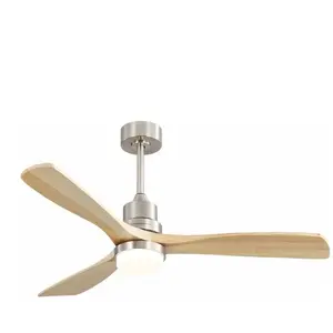 EIFSON Ventilateur de plafond 132 cm, avec 3 pales en bois, lumière LED à intensité variable, 6 vitesses, télécommande, moteur CC réversible, pour salon et pas cher