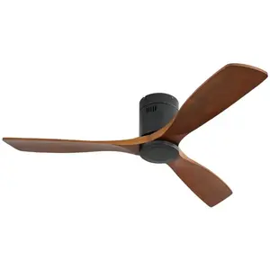 EIFSON Ventilateur de plafond 132cm, avec 3 pales en bois massif, sile... pas cher