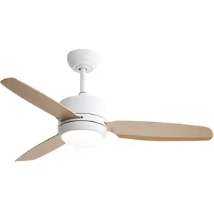 EIFSON Ventilateur de plafond 116 cm avec 3 pales en abs, lumière led réglable en 3 couleurs, 6 vitesses, moteur silencieux cc, télécommande - Naturel pas cher
