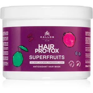 Kallos Cosmetics, Masque capillaire, Kallos Herbal Hair Mask Pro-Tox Antioxidant Hair with Superfruit Extracts - Pack of 4 (500 ml)