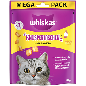 180g Whiskas Les Irrésistibles poulet, fromage - Friandises pour chat pas cher
