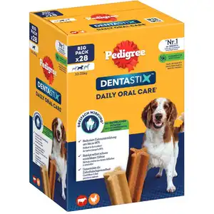 28 friandises Pedigree Dentastix Daily Oral Care Medium pour chien (10 - 25 kg) pas cher