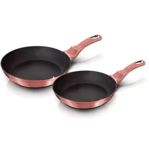 Berlinger Haus I-Rose Lot de 2 Poêles à Frire Induction 22-26 cm, Aluminium Antiadhésif Écologique Titane sans PFOA, Design Élégante, Convient à Toutes les Cuisinières