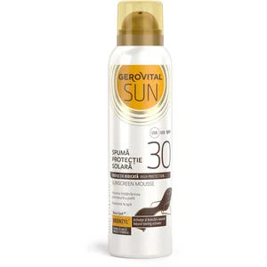 Gerovital Gezichtzonnecreme Mousse SPF30- UVA/UVB - Sunscreen - Natural tanning activator- 150ml - met Rona Care Bronzyl® , Vitamin E ,olijfolie -Waterbestendig- zonnebrand pas cher