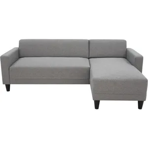 CASAPY Canapé d'angle fixe 4 places BOB - Tissu souris - Réversible - L 197 x... pas cher