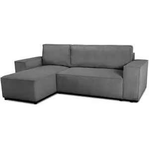 CASAPY Canapé d'angle convertible réversible - 4 places - JOSH - Tissu velour... pas cher