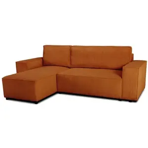 CASAPY Canapé d'angle convertible réversible - 4 places - JOSH - Tissu velour... pas cher
