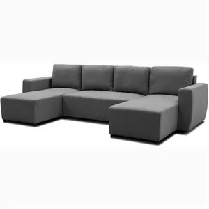 Comparateur de prix : Canapé d'angle convertible panoramique PHARELL 5/6 places - Tissu anth...