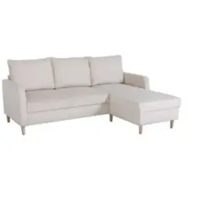 CASAPY Canapé d'angle fixe - 3 places - CHIPY - Tissu Lincoln Perle - ... pas cher