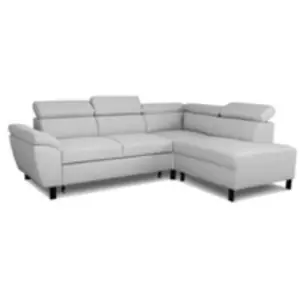 CASAPY Canapé d'angle convertible - 4 personnes - STAN - Tissu Souris - 3 tétières - Réversible - 243 x 92 x 184 cm pas cher