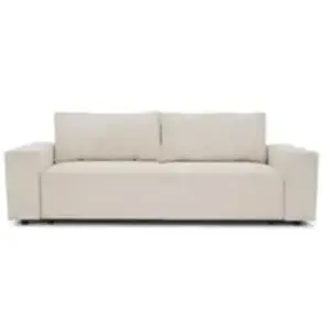 CASAPY Canapé fixe 4 places - JOSH - Velours cotelé perle - 241 x 86 x 88 cm pas cher
