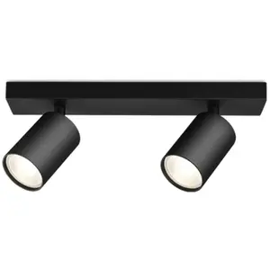 BRAYTRON Plafonnier 2 Spots Saillies Beta-W2 Alu Gu10 2x35w Noir pas cher