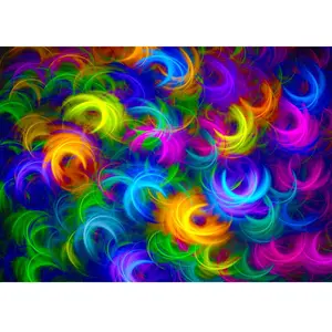 Enjoy Puzzle Abstract Neon Feathers Puzzle-1964 pas cher
