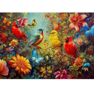 Enjoy Puzzle legpuzzel vogels en vlinders 1000 stukjes kleurrijk.