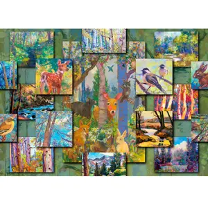 Puzzle 1000 pièces ENJOY - Woodland Collage pas cher