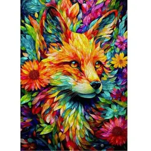 Enjoy Puzzle - Bloementuinvos [ Flower Garden Fox ] - Generatieve Kunstmatige Intelligentie - 1000 stukjes 48×68cm (H×B) - AI Puzzels voor volwassen - Enjoy-2311 pas cher