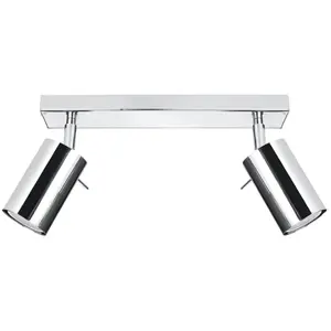 SOLLUX Plafonnier RING 2 GU10 LED Moderne Loft BOHO Design Couloir - Chrome pas cher