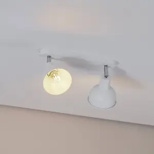 SOLLUX Plafonnier elba 2 E27 2 x max.15W led acier blanc l: 24cm h: 18,5cm dimmable pas cher