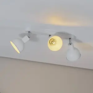 SOLLUX Plafonnier ELBA 3 E27 3 x max.15W LED acier blanc L: 24cm H: 18,5cm dimmable pas cher