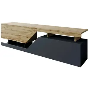 Comparateur de prix : Habitat et Jardin Nesezi 0164 Meuble TV bas avec ouverture sans poignée, 2 rabats/portes, meuble TV