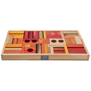 Warme blokken 54 stuks hout montessori Wooden Story pas cher