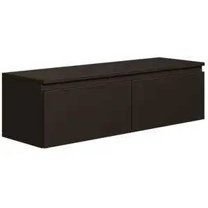 SELSEY Meuble TV 2 portes -suspendu - BEMMI- 100 cm - noir pas cher